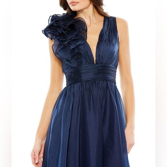 MAC DUGGAL 49494 A Line Cocktail Tea Length Dress Size 8 New w/ Tag MSRP $398 - Picture 1 of 9